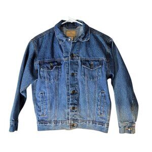 Open Trails Boys Jean Jacket 8/10 Button Up 4 Pockets Trucker Style